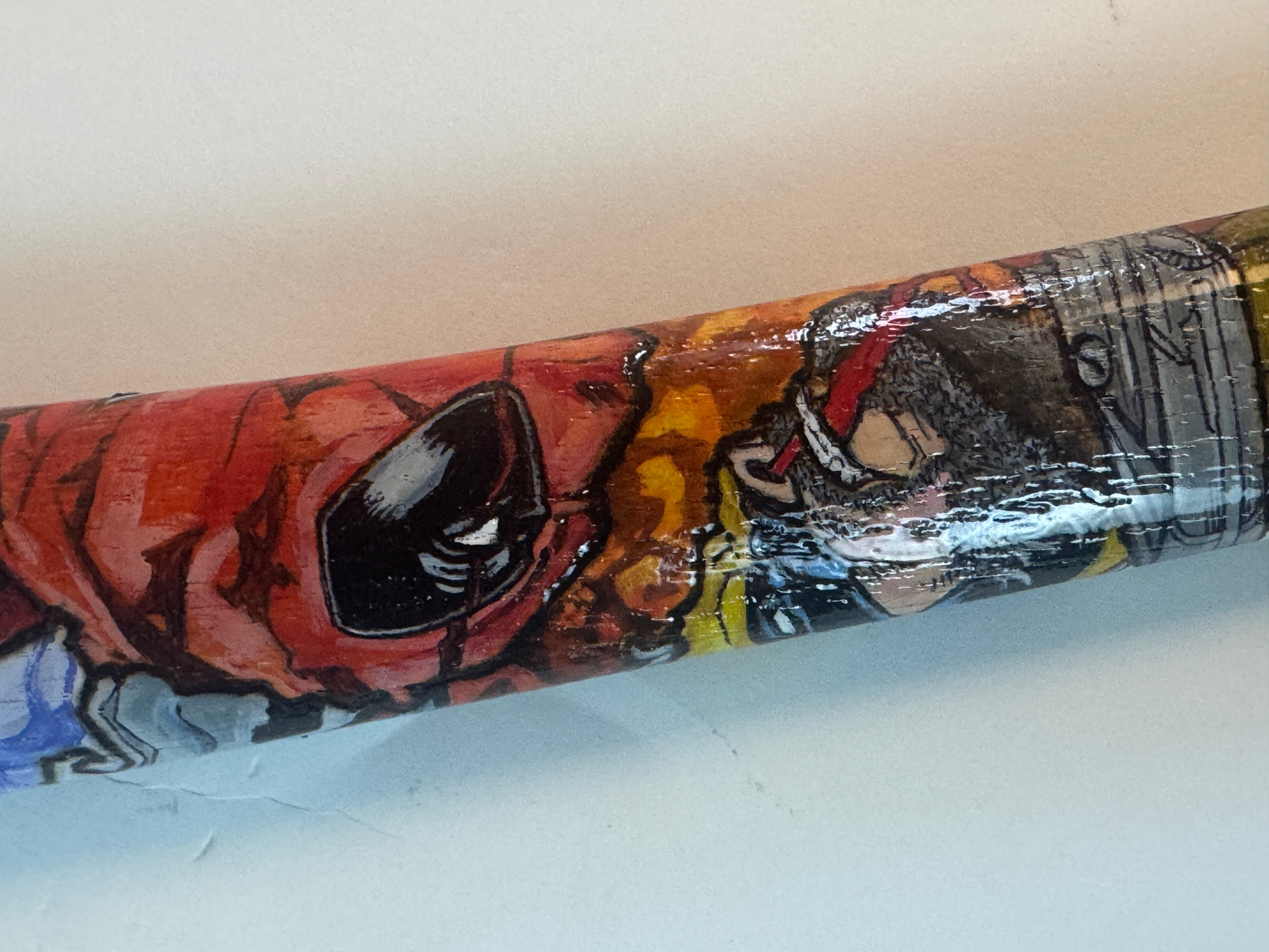 Deadpool vs Wolverine 1 of 1 Hand Painted Axe